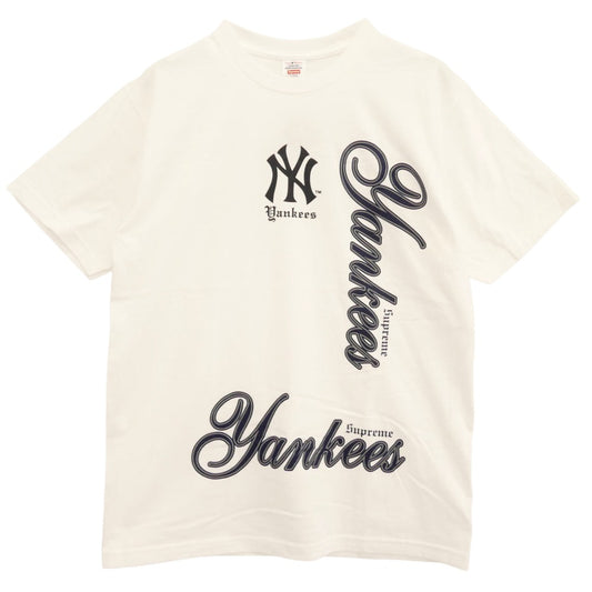 Supreme シュプリーム 25AW x MLB Teams Tee NY New York Yankees ニューヨークヤンキース チームズ 半袖 Tシャツ ホワイト系 M【極上美品】【中古】