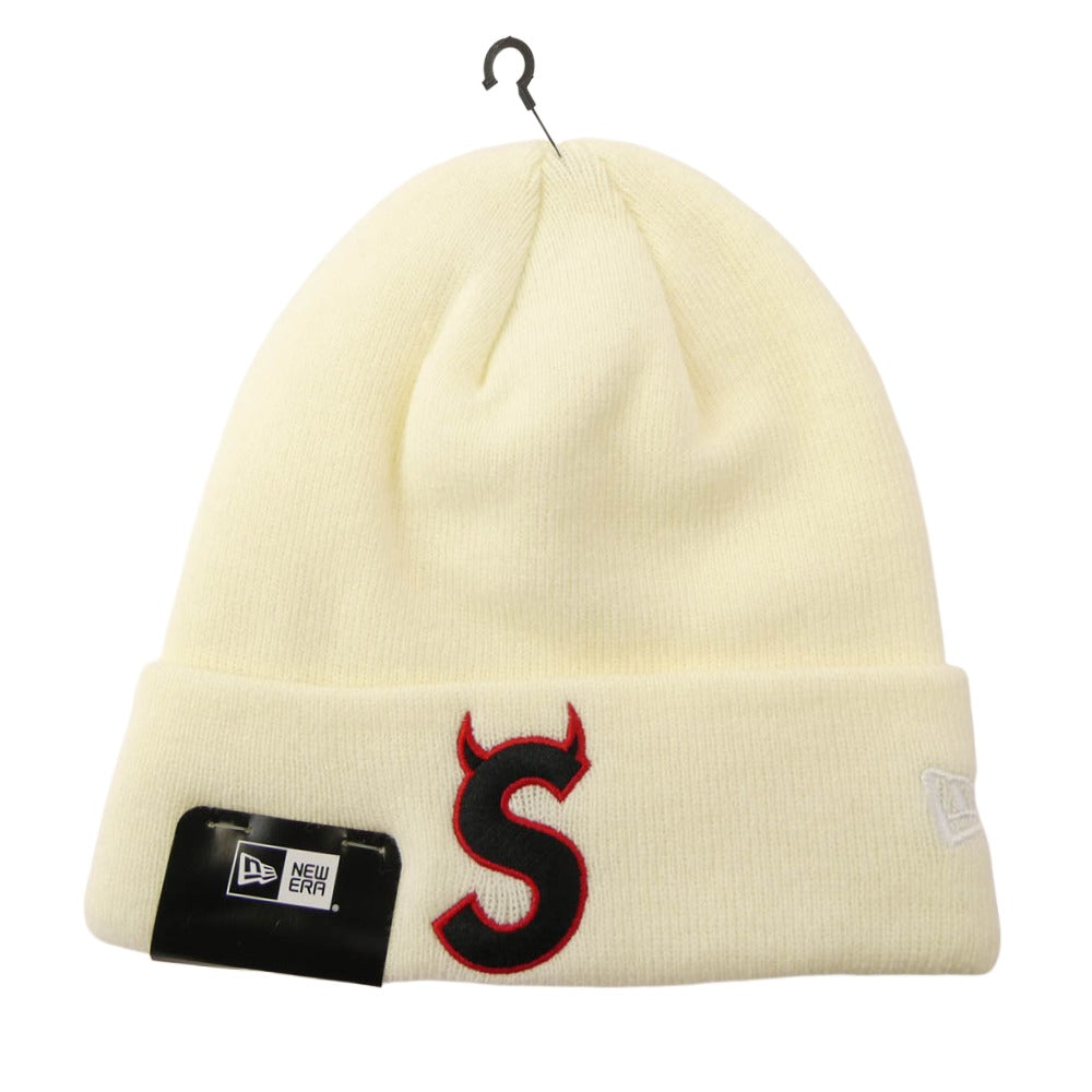 Supreme シュプリーム 22AW × New Era ニューエラ S logo beanie エスロゴ ニット ビーニー 帽子 ホワイト系 Free【新古品】【未使用】【中古】
