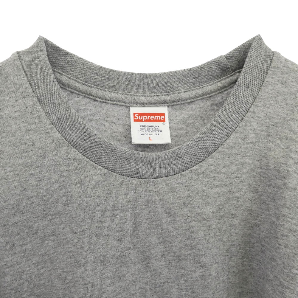 Supreme シュプリーム 24SS BACKWARDS TEE バックワーズ バックロゴプリント Tシャツ 半袖カットソー グレー系 L【新古品】【未使用】【中古】