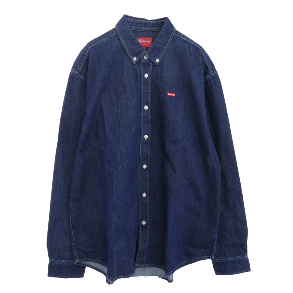 Supreme シュプリーム Small Box Denim Shirt スモールボックス ボタンダウン デニム 長袖シャツ インディゴブルー系 L【中古】