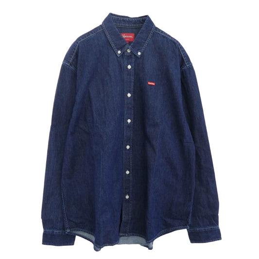 Supreme シュプリーム Small Box Denim Shirt スモールボックス ボタンダウン デニム 長袖シャツ インディゴブルー系 L【中古】