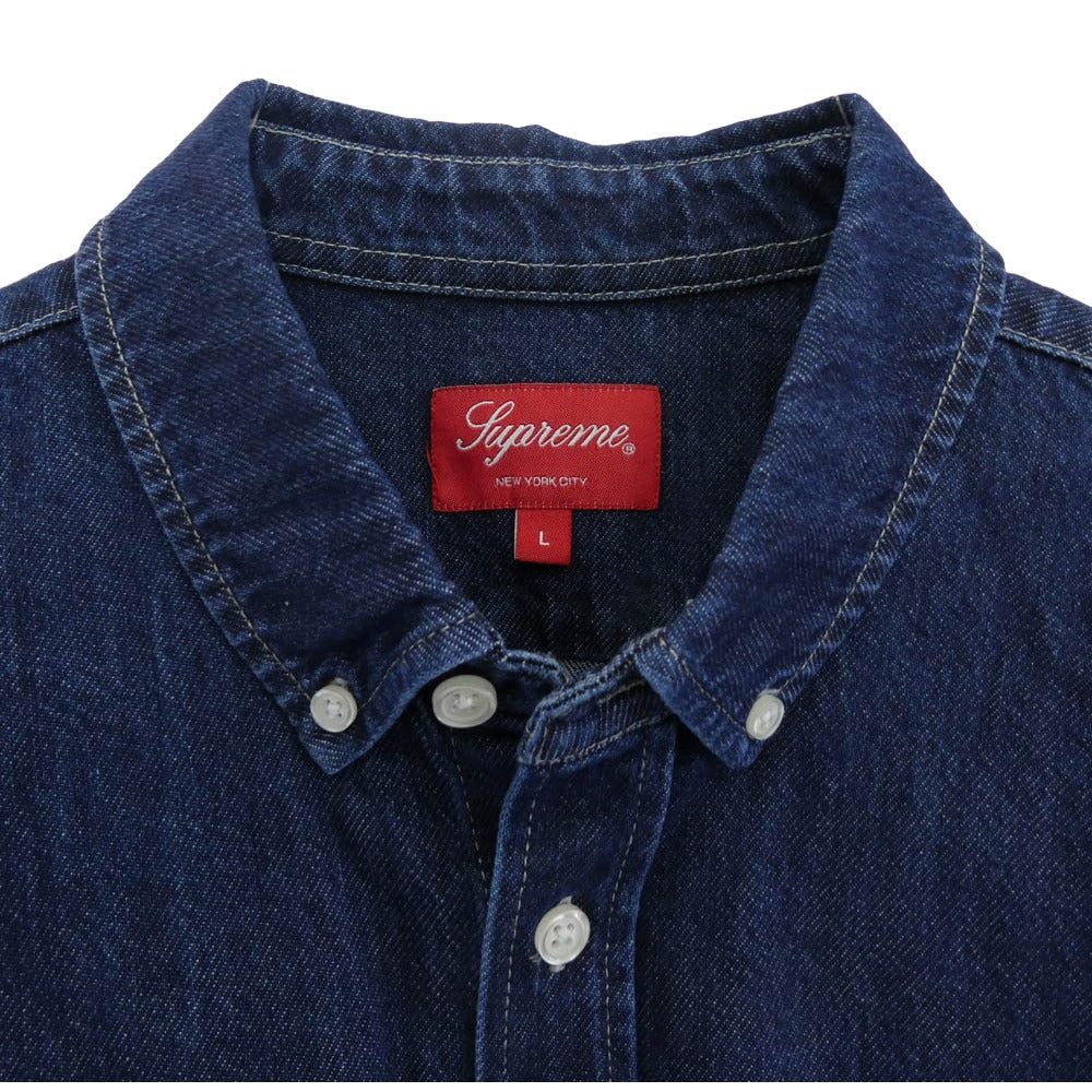 Supreme シュプリーム Small Box Denim Shirt スモールボックス ボタンダウン デニム 長袖シャツ インディゴブルー系 L【中古】
