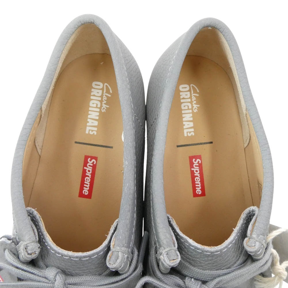 Supreme シュプリーム 25SS × Clarks クラークス wallabee grey reflective リフレクティブ ワラビー シューズ グレー系 8.5【新古品】【未使用】【中古】