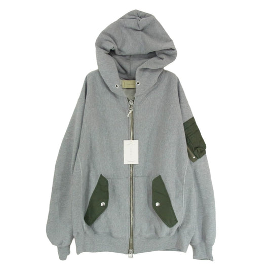 カンタータ 21AW 21AWCA0290 Fluffy Flight Parka ドッキング フルジップ パーカー フーディー グレー系 46【極上美品】【中古】