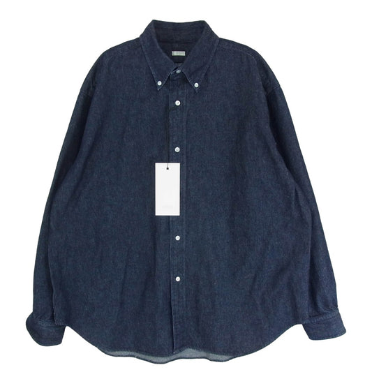 A.PRESSE アプレッセ 22AW 22AAP-02-08H BD Denim Shirt ボタンダウン デニム 長袖 シャツ インディゴブルー系 1【極上美品】【中古】