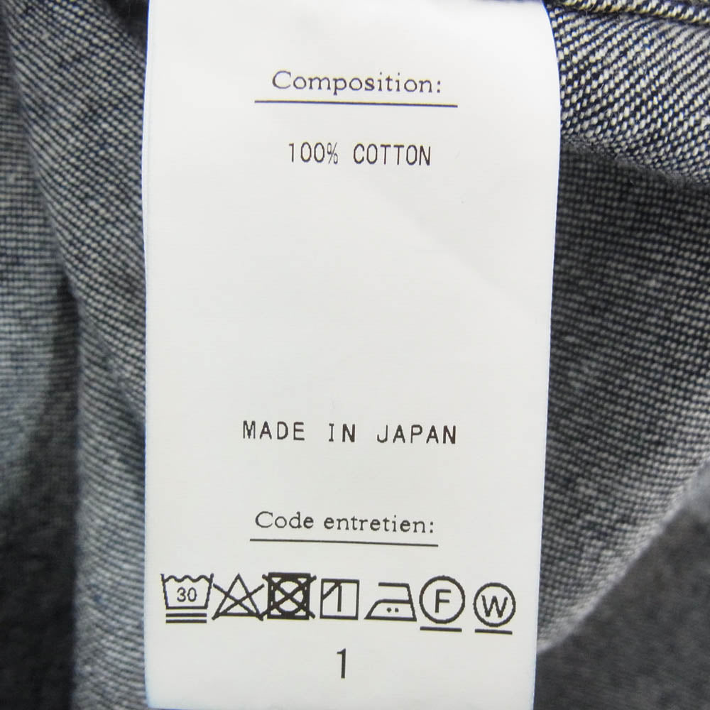 A.PRESSE アプレッセ 22AW 22AAP-02-08H BD Denim Shirt ボタンダウン デニム 長袖 シャツ インディゴブルー系 1【極上美品】【中古】