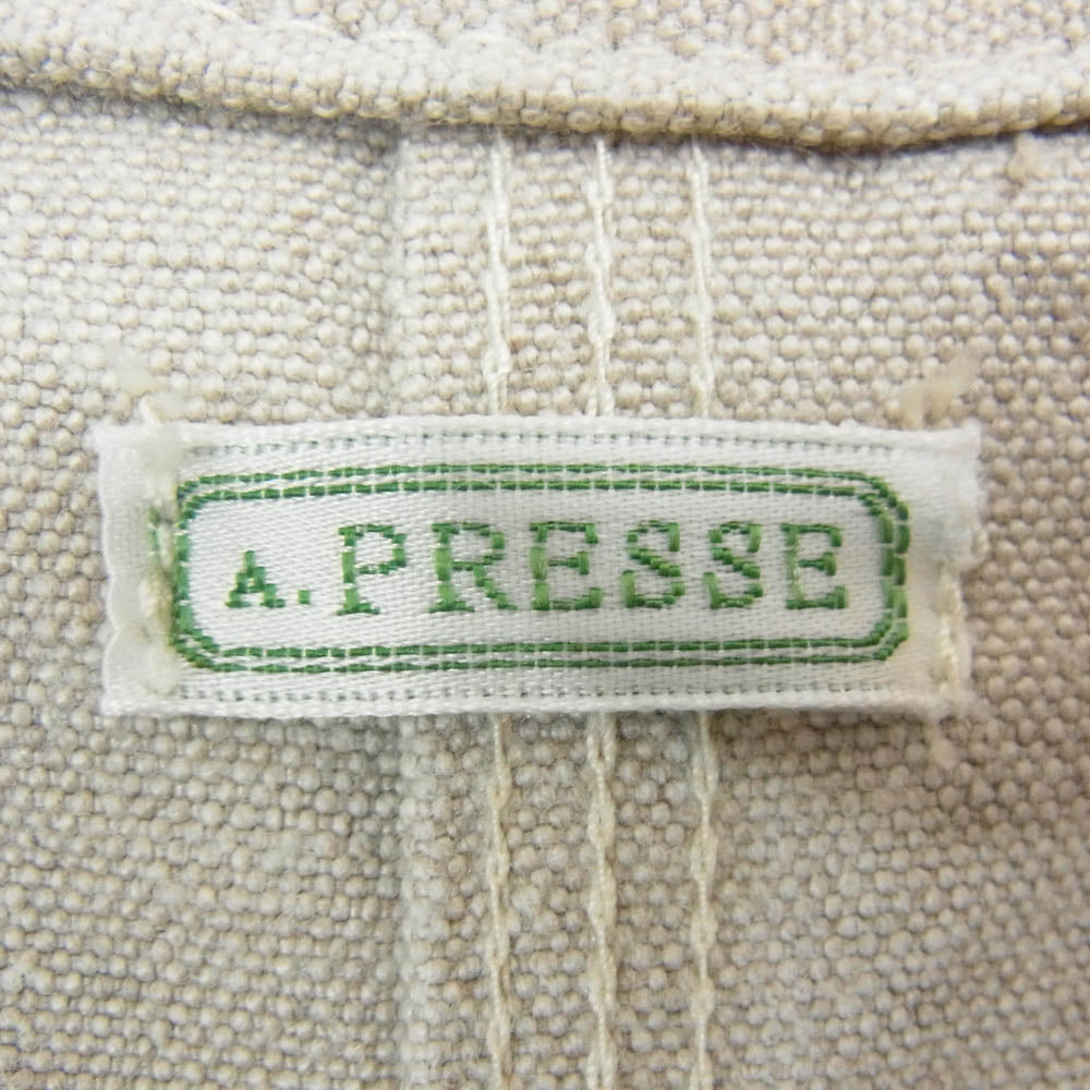 A.PRESSE アプレッセ 23SS 23SAP-01-01M Coverall Jacket カバーオールジャケット エクリュ ベージュ系 2【極上美品】【中古】