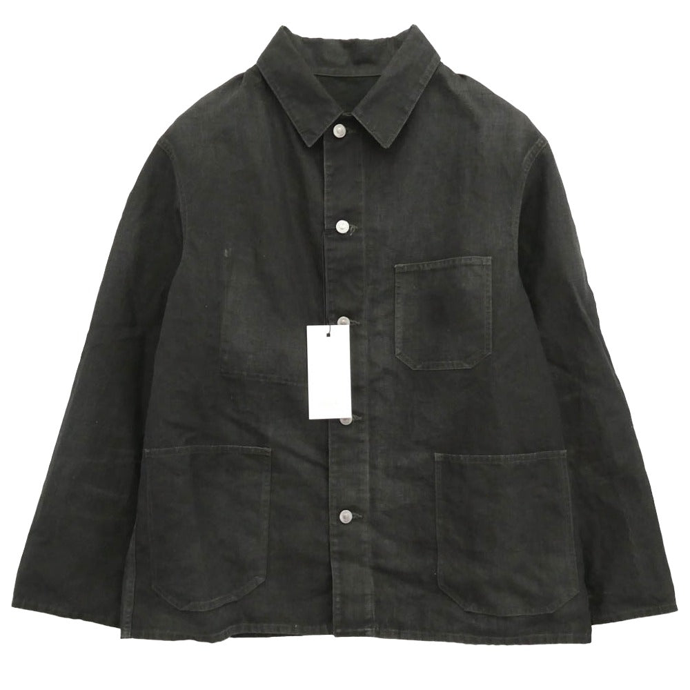 A.PRESSE アプレッセ 25SS 25SAP-01-29H Vintage Black Linen Coverall ヴィンテージ カバーオールジャケット ブラック系 2【美品】【中古】
