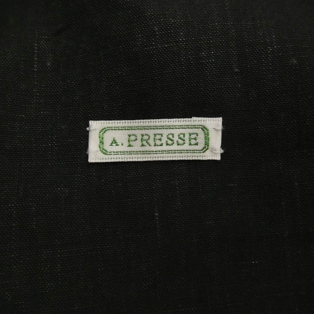 A.PRESSE アプレッセ 25SS 25SAP-01-29H Vintage Black Linen Coverall ヴィンテージ カバーオールジャケット ブラック系 2【美品】【中古】