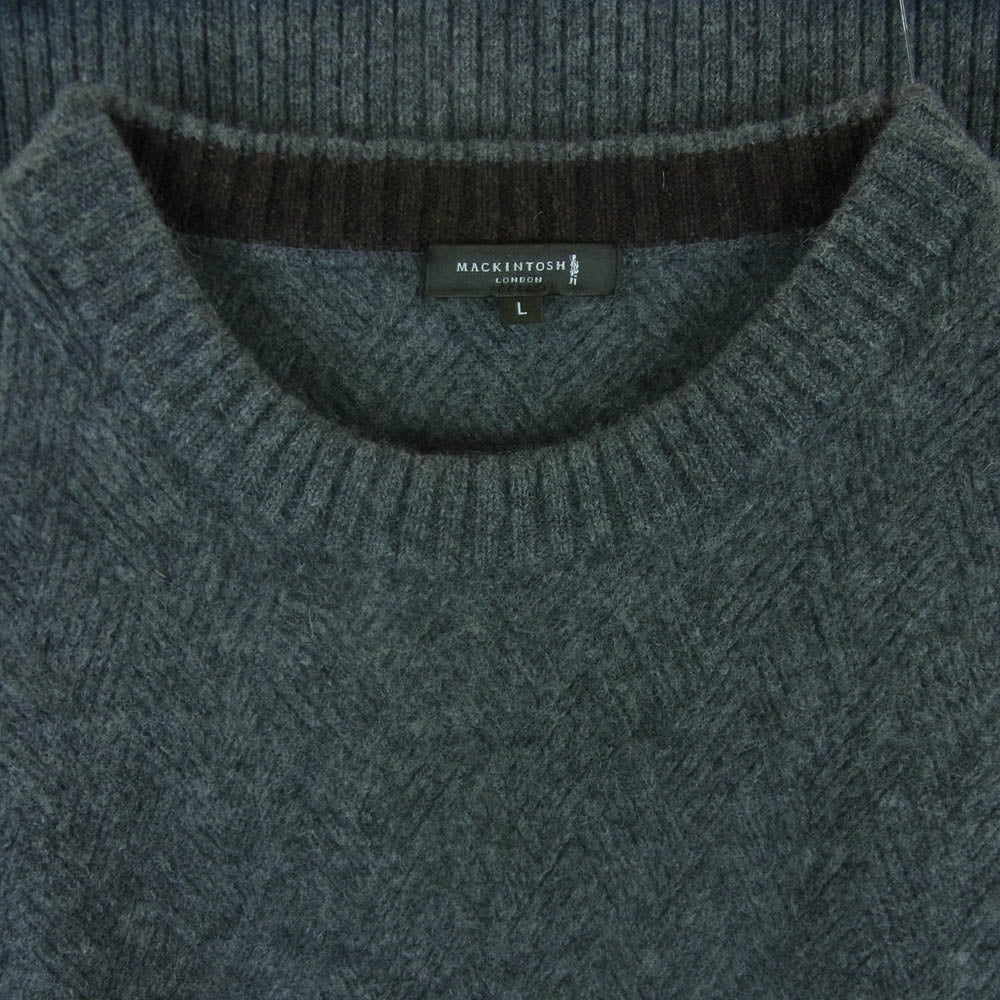 Mackintosh マッキントッシュ G1N11-225-05 カシミヤ混 ウール ニット クルーネック セーター 日本製 グレー系 L【中古】
