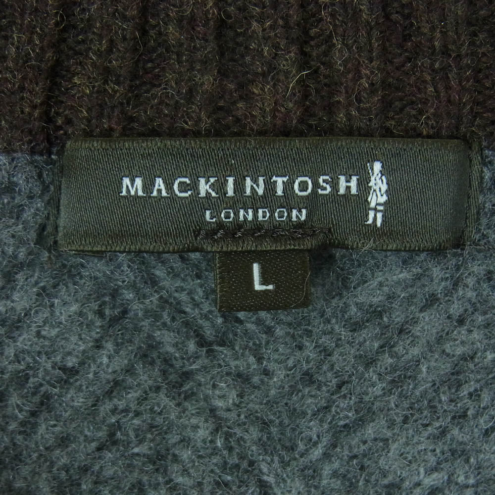 Mackintosh マッキントッシュ G1N11-225-05 カシミヤ混 ウール ニット クルーネック セーター 日本製 グレー系 L【中古】