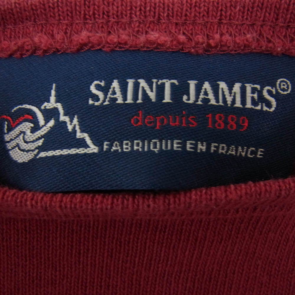 SAINT JAMES セントジェームス バスクシャツ 長袖カットソー レッド エンジ系 SM【中古】