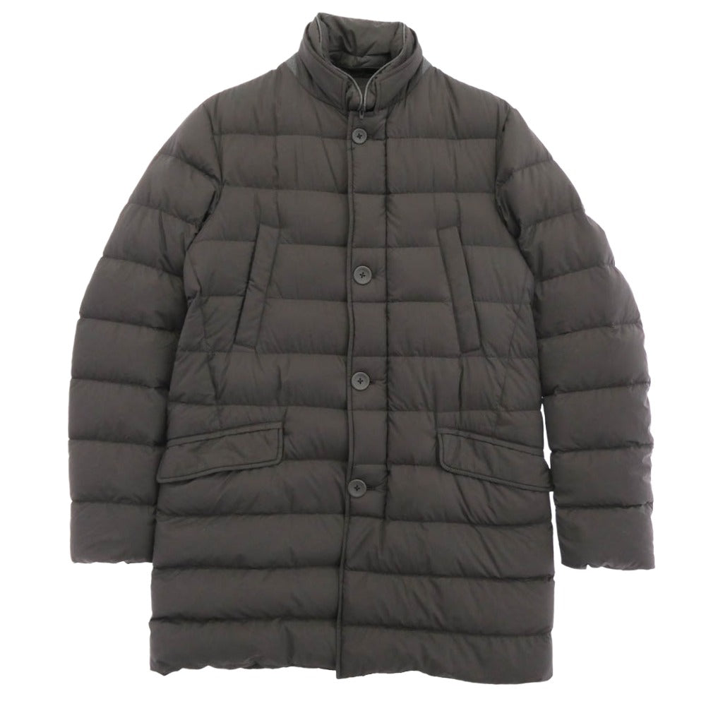 Herno ヘルノ PI0374U-19288-8993 ナイロン チェスター ダウンコート チャコール系 48【中古】