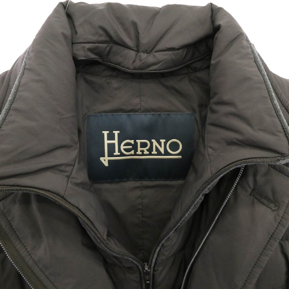 Herno ヘルノ PI0374U-19288-8993 ナイロン チェスター ダウンコート チャコール系 48【中古】