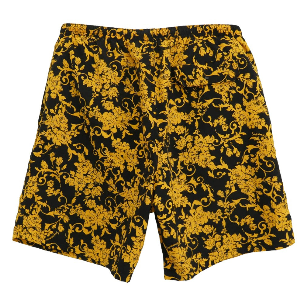 Supreme シュプリーム 20SS Nylon Water Short スイム ショーツ ショート パンツ 総柄 ナイロン ハーフパンツ ブラック系 イエロー系 M【中古】