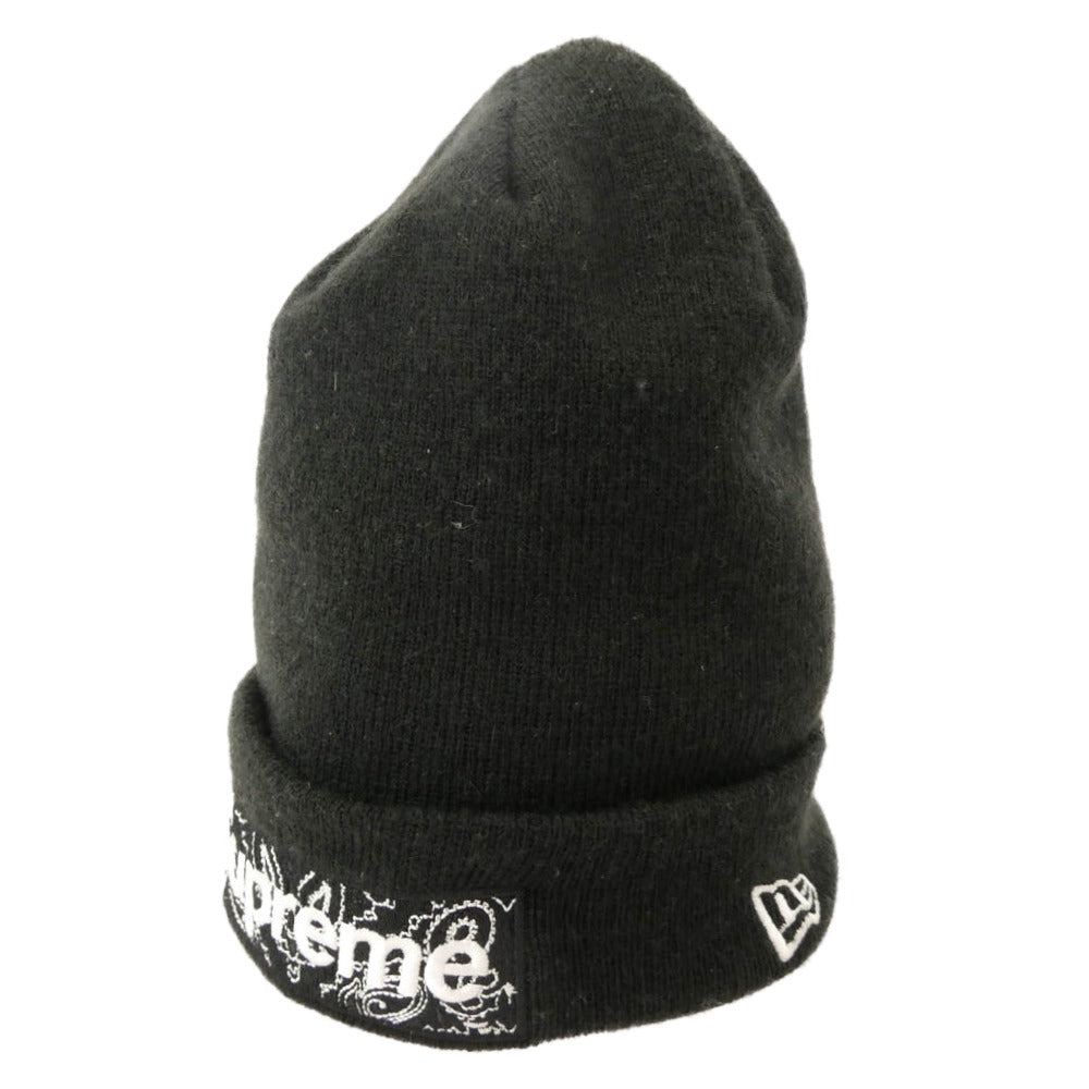 Supreme シュプリーム 19AW × New Era Bandana Box Logo Beanie バンダナ ボックスロゴ ビーニー ニット キャップ ブラック系【中古】