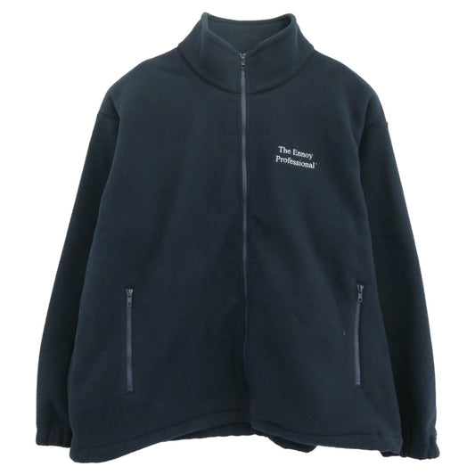 The Ennoy Professional ザ エンノイ プロフェッショナル 25AW AW25BRENJK02LP PROFESSIONAL ロゴ刺繍 ジップ フリース ジャケット ネイビー系 L【中古】