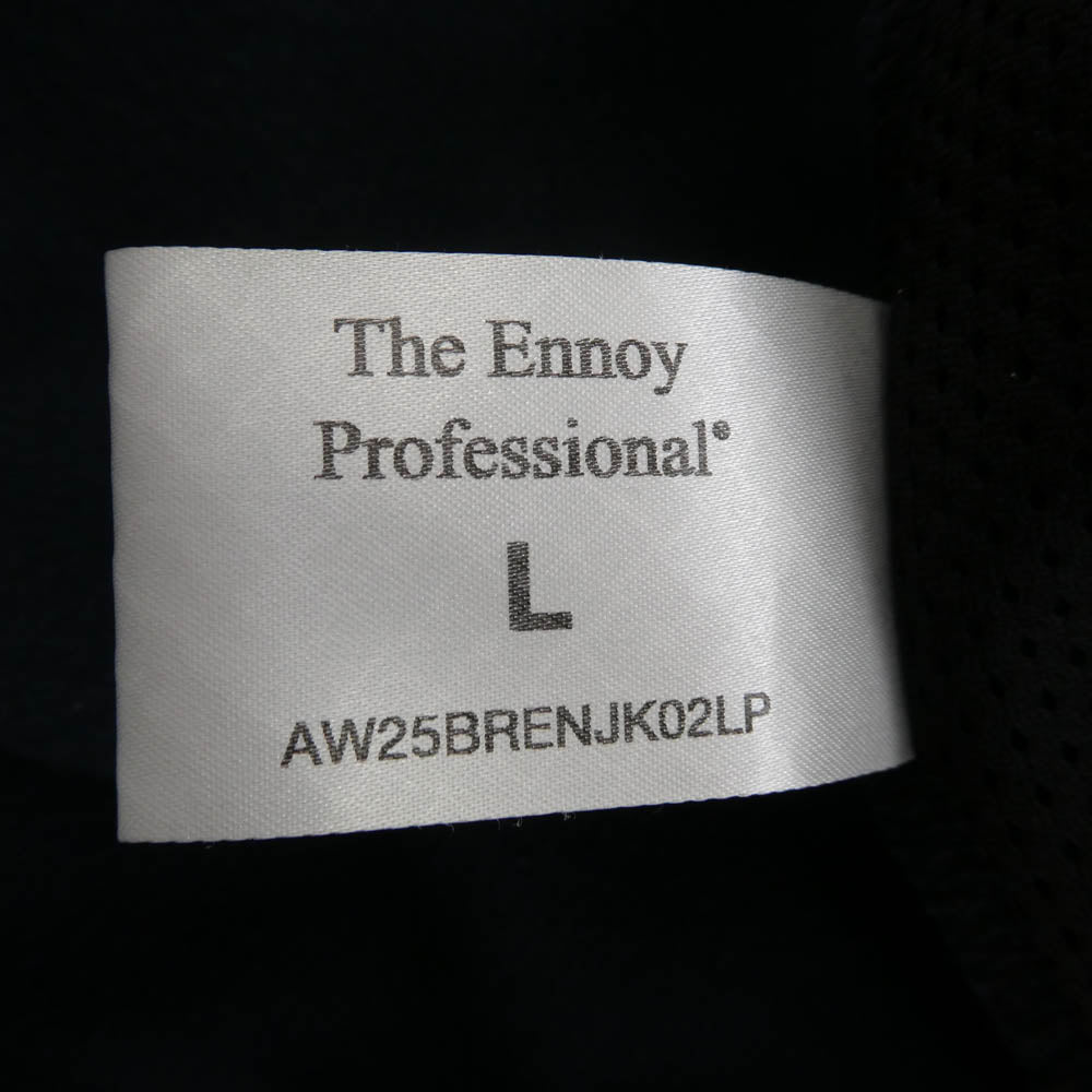 The Ennoy Professional ザ エンノイ プロフェッショナル 25AW AW25BRENJK02LP PROFESSIONAL ロゴ刺繍 ジップ フリース ジャケット ネイビー系 L【中古】