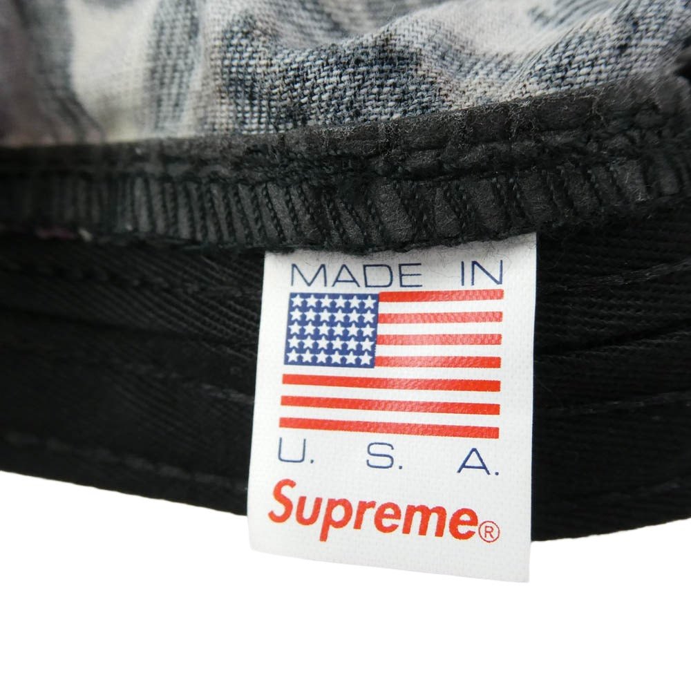 Supreme シュプリーム 17aw Painted Floral Camp Cap Olive フローラル キャンプ キャップ ブラック系 マルチカラー系【中古】
