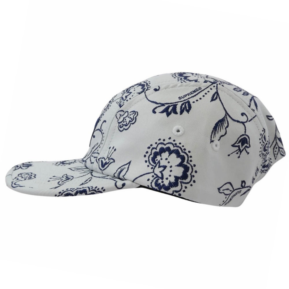 Supreme シュプリーム 25ss Floral Jacquard Camp Cap フローラル ジャガード キャップ ホワイト系 ブルー系【中古】