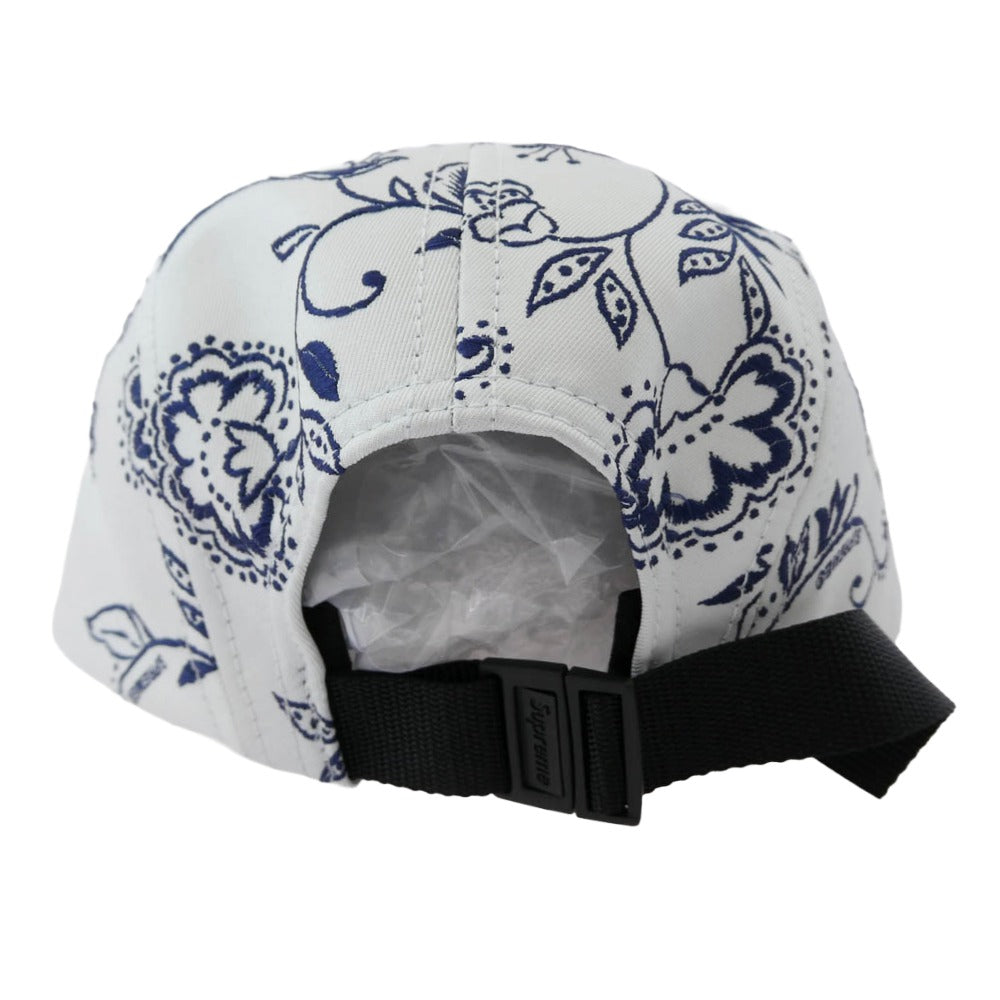 Supreme シュプリーム 25ss Floral Jacquard Camp Cap フローラル ジャガード キャップ ホワイト系 ブルー系【中古】