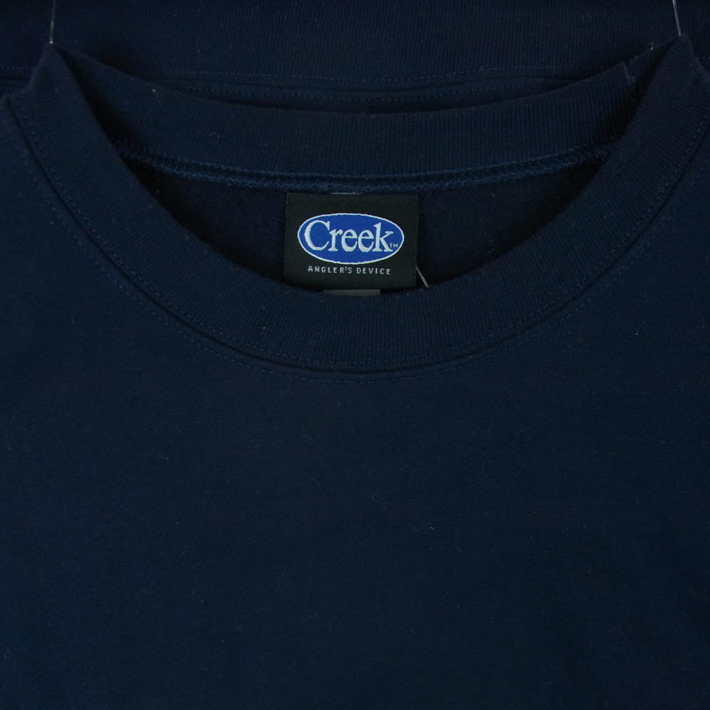 クリーク アングラーズデバイス クルーネック ロゴ スウェット トレーナー ダークネイビー系 XL【中古】