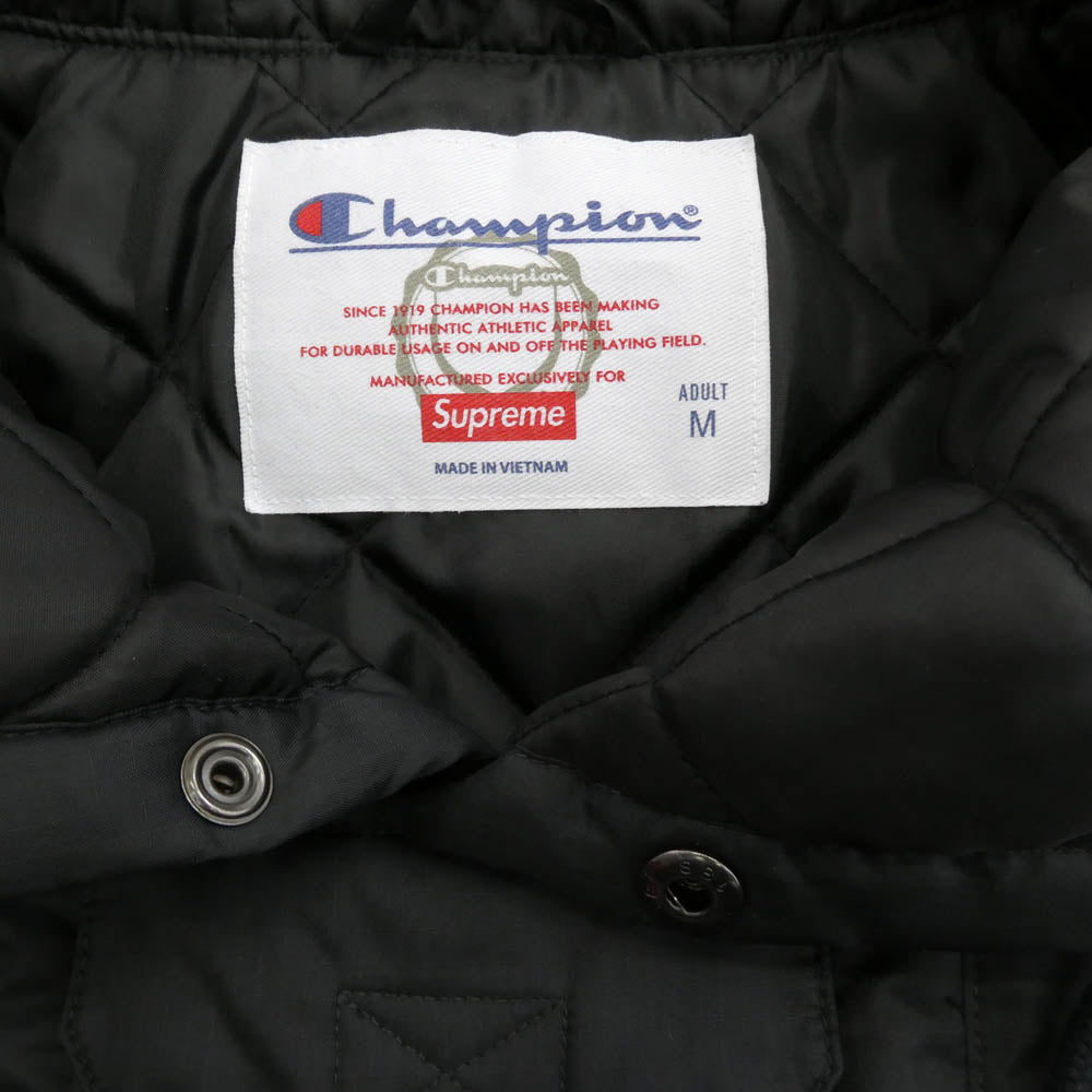 Supreme シュプリーム 18SS ×Champion Pullover Parka チャンピオン プルオーバー ナイロン パーカー ジャケット ブラック系 M【中古】