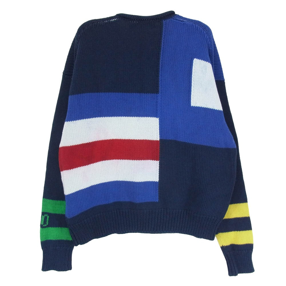 POLO RALPH LAUREN ポロ・ラルフローレン クルーネック マルチカラー ニット M ネイビー系 M【中古】