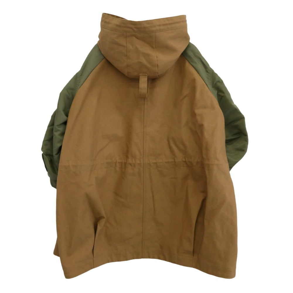 Sacai サカイ 24SS 24-07190 × Carhartt WIP カーハート Duck Nylon Twill Coat ダック ナイロンツイル コート モッズコート ライトブラウン系【中古】