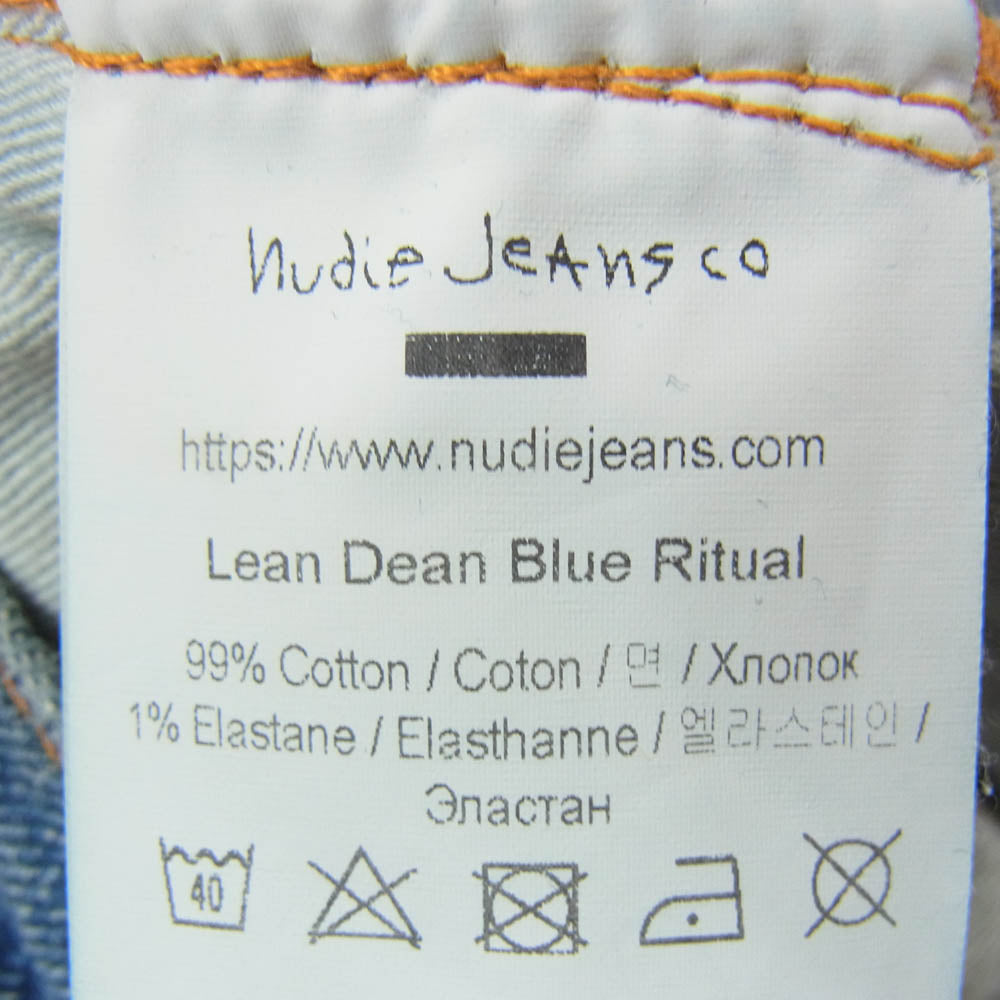 Nudie Jeans ヌーディージーンズ LEAN DEAN BLUE RITUAL スキニー デニム パンツ インディゴブルー系 30【中古】