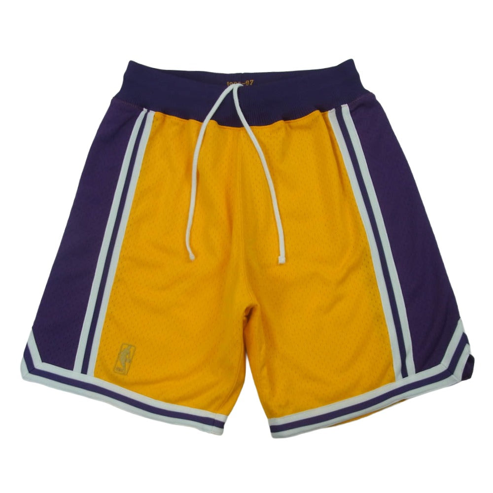 MITCHEL&NESS ミッチェル＆ネス 1996～97 Los Angeles Lakers SWINGMAN SHORT ロサンゼルスレイカーズ スウィングマン ショーツ ハーフ パンツ イエロー系 パープル系 M 40【中古】