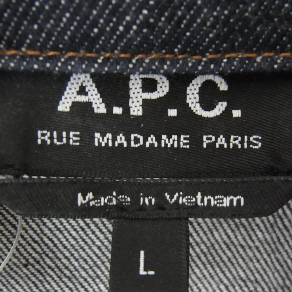A.P.C. アーペーセー 2nd Type デニム トラッカー ジャケット インディゴブルー系 L【中古】