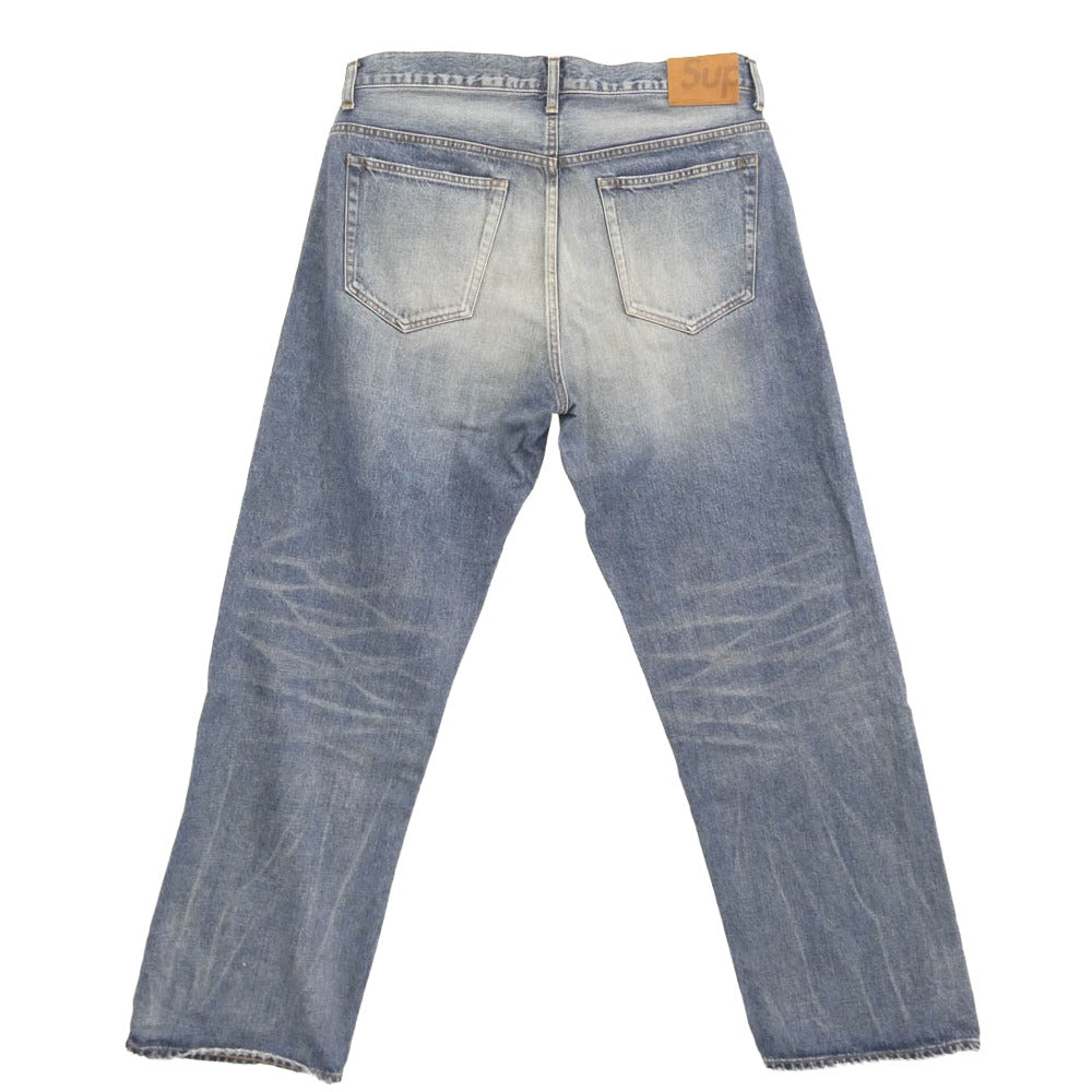 Supreme シュプリーム 24AW Distressed Loose Fit Selvedge Jean ディストレスド ユーズド加工 バギー ジーンズ デニムパンツ インディゴブルー系 34【中古】