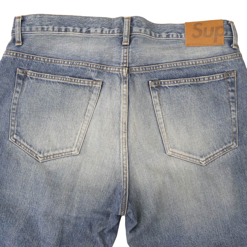 Supreme シュプリーム 24AW Distressed Loose Fit Selvedge Jean ディストレスド ユーズド加工 バギー ジーンズ デニムパンツ インディゴブルー系 34【中古】