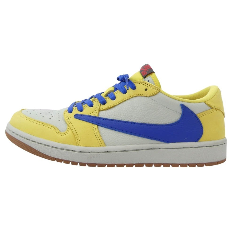 NIKE ナイキ DZ4137-700 【フェイクバスターズ鑑定済】 × Travis Scott トラヴィススコット Air Jordan 1 Retro Low OG Canary エアジョーダン1 レトロ カナリー ローカットスニーカー イエロー系 ホワイト系 29cm【中古】