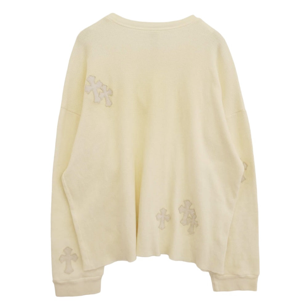 CHROME HEARTS クロムハーツ（原本無） Y NOT クロス パッチ サーマル 長袖 カットソー オフホワイト系 M【中古】