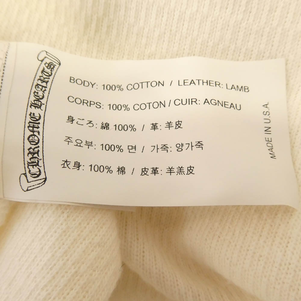 CHROME HEARTS クロムハーツ（原本無） Y NOT クロス パッチ サーマル 長袖 カットソー オフホワイト系 M【中古】