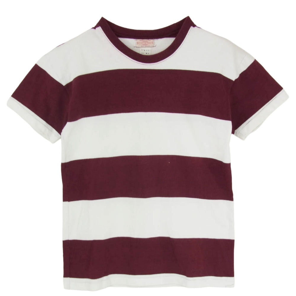 BUTCHER PRODUCTS ブッチャープロダクツ 215S ボーダー 半袖 Ｔシャツ エンジ系 36【中古】