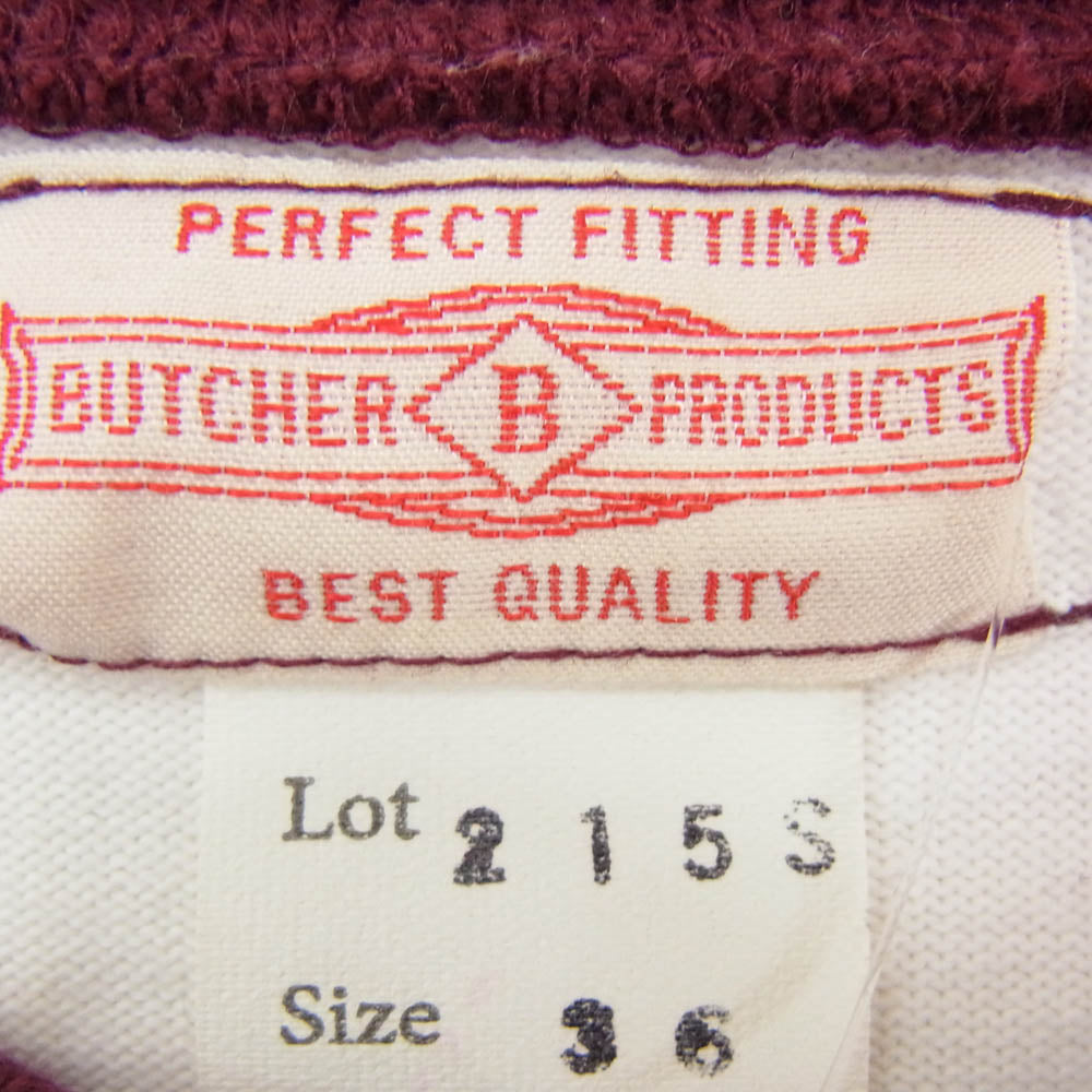 BUTCHER PRODUCTS ブッチャープロダクツ 215S ボーダー 半袖 Ｔシャツ エンジ系 36【中古】