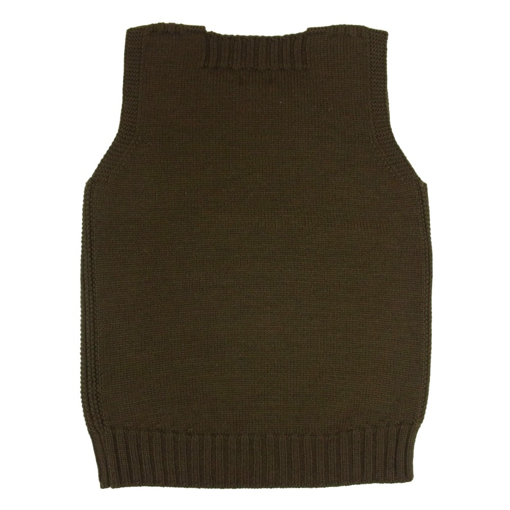 BUTCHER PRODUCTS ブッチャープロダクツ knit best リブ ニット ベスト カーキ系 36【中古】