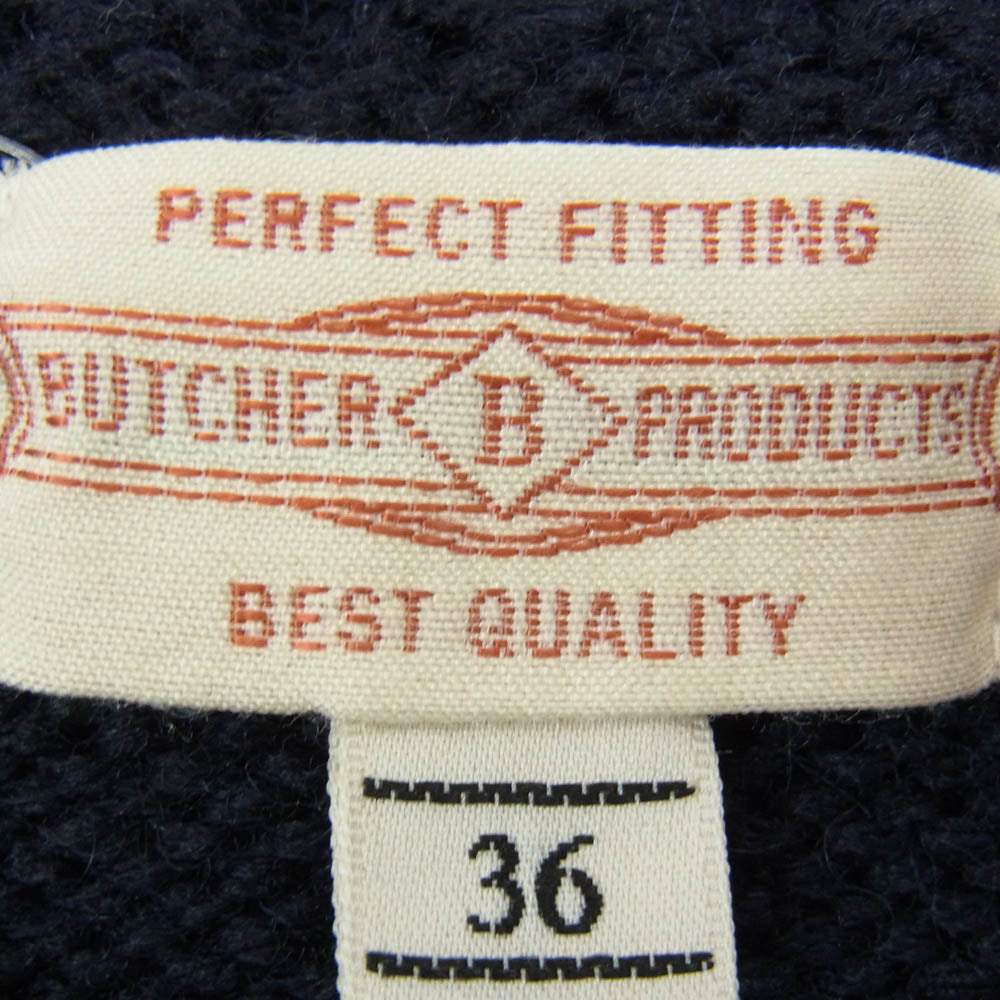 BUTCHER PRODUCTS ブッチャープロダクツ knit best リブ ニット ベスト ネイビー系 36【中古】