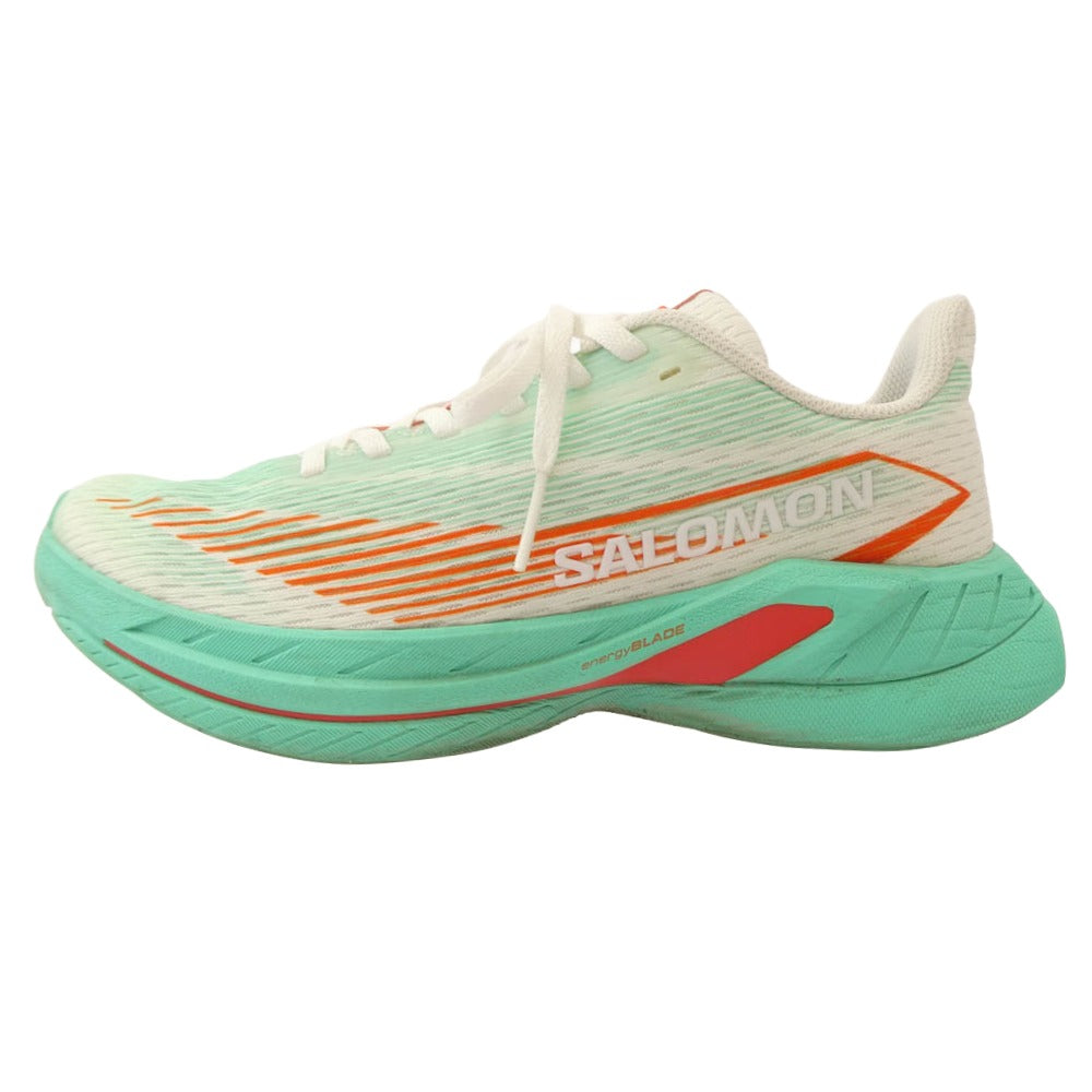 salomon サロモン 475668 SPECTUR 2 スペクター ランニング シューズ スニーカー ライトグリーン系 オレンジ系 25.5cm【中古】