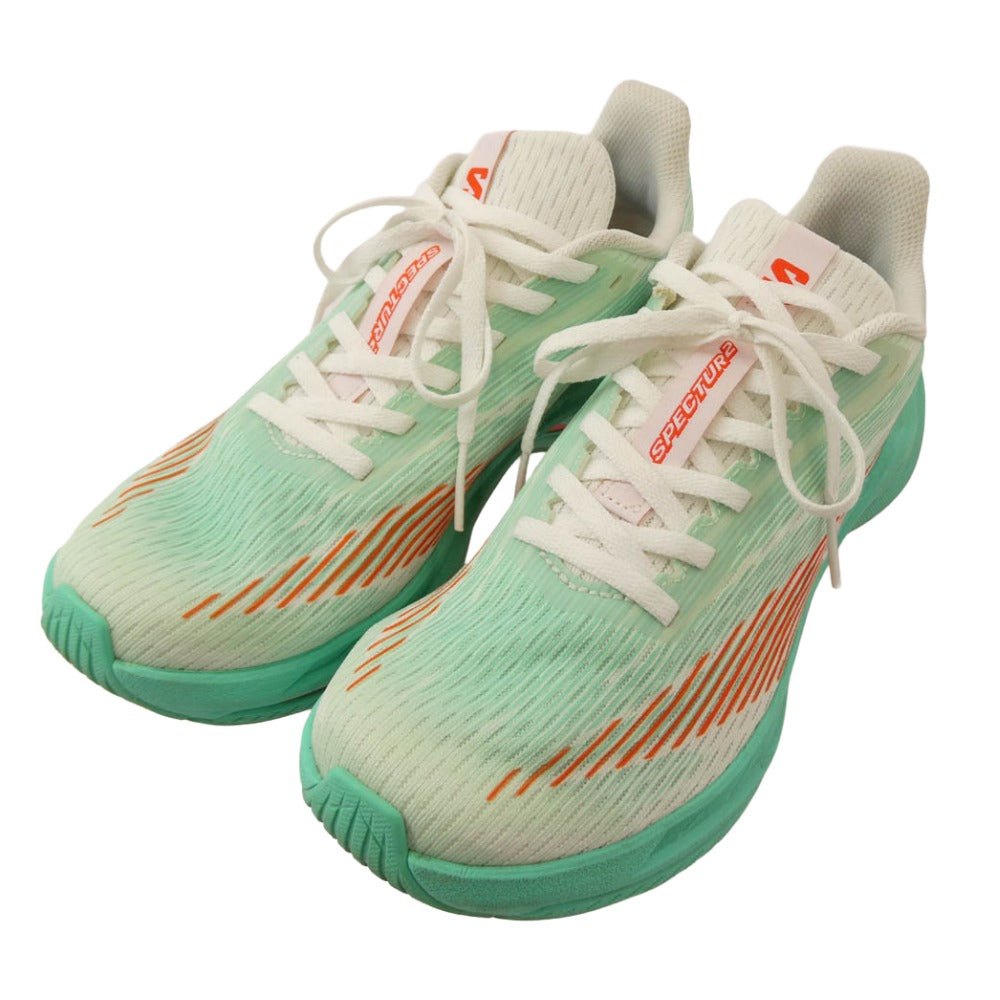 salomon サロモン 475668 SPECTUR 2 スペクター ランニング シューズ スニーカー ライトグリーン系 オレンジ系 25.5cm【中古】