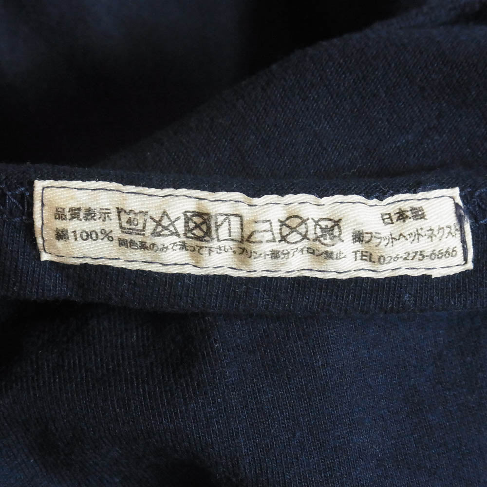 THE FLAT HEAD ザフラットヘッド 刺繍 半袖 Tシャツ ネイビー系 40【中古】