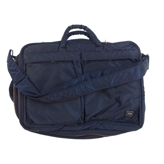 PORTER ポーター TANKER 3WAY DOCUMENT BAG ブリーフケース リュック ネイビー系【中古】