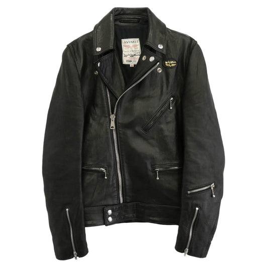 Lewis Leathers ルイスレザー CYCLONE サイクロン シープスキン ダブルライダース レザー ジャケット ブラック系 36【中古】
