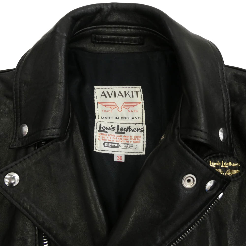 Lewis Leathers ルイスレザー CYCLONE サイクロン シープスキン ダブルライダース レザー ジャケット ブラック系 36【中古】