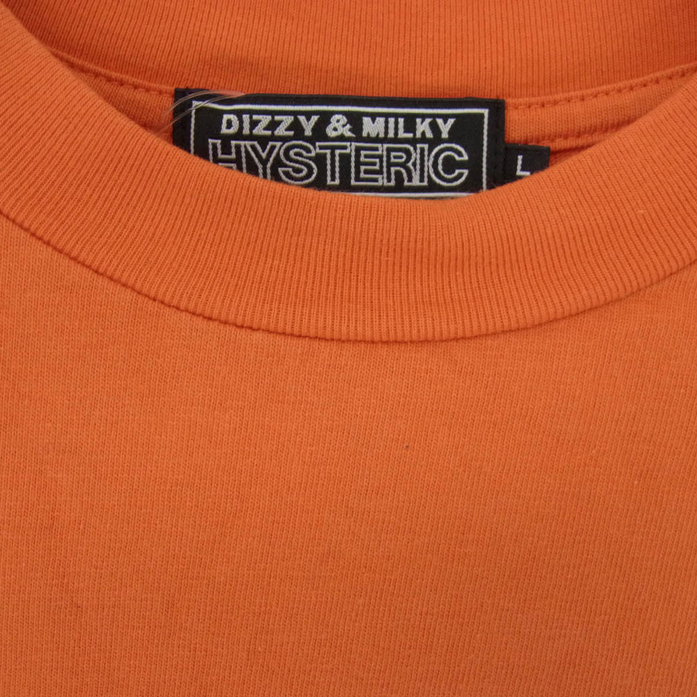 HYSTERIC GLAMOUR ヒステリックグラマー 25AW 02253CL12 H STARS カレッジ レタード 長袖 Tシャツ オレンジ系 L【中古】