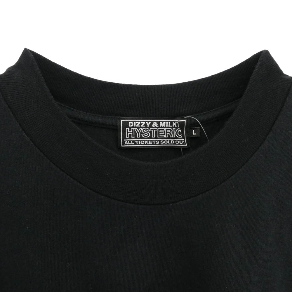 HYSTERIC GLAMOUR ヒステリックグラマー 25AW 02253CL05 HYSTERIC G モック ネック 長袖 Tシャツ ブラック系 L【美品】【中古】
