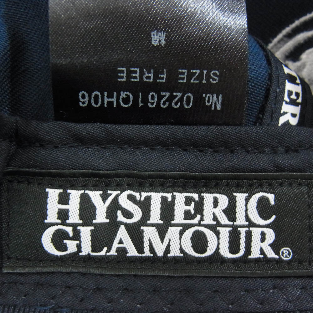 HYSTERIC GLAMOUR ヒステリックグラマー 02261QH06 HYS GUITAR GIRL刺繍 キャップ ネイビー系 FREE【新古品】【未使用】【中古】
